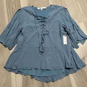 Lovers + Friends Boulevard Top in Dusty Blue Size Small NWT